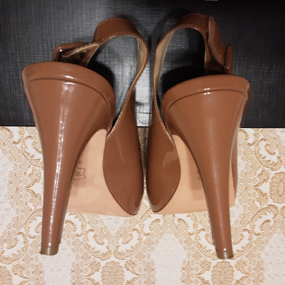TALBOTS EDITH 4 PRAILINE COLOR PLATFORM HIGH HEEL SHOE SIZE 8M - Picture 6 of 10